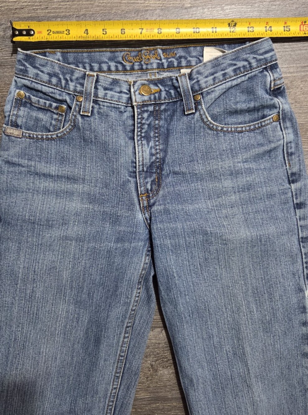 Cruel Girl Light Blue Denim Jeans with Gold Stitching